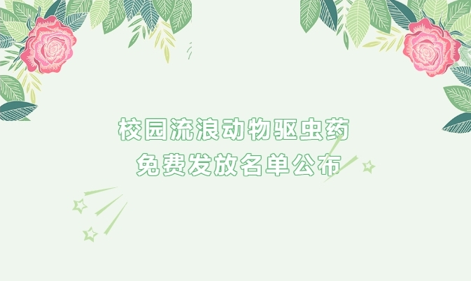 校园流浪动物驱虫药免费发放名单公布